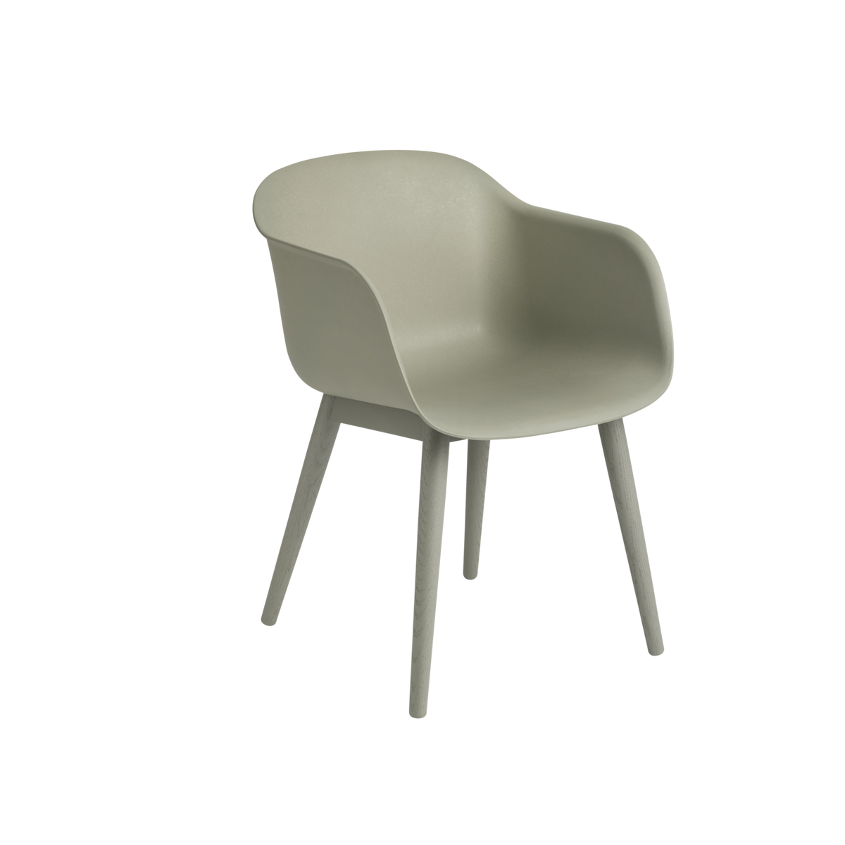Fauteuil Fiber Base Bois – Shell par Muuto