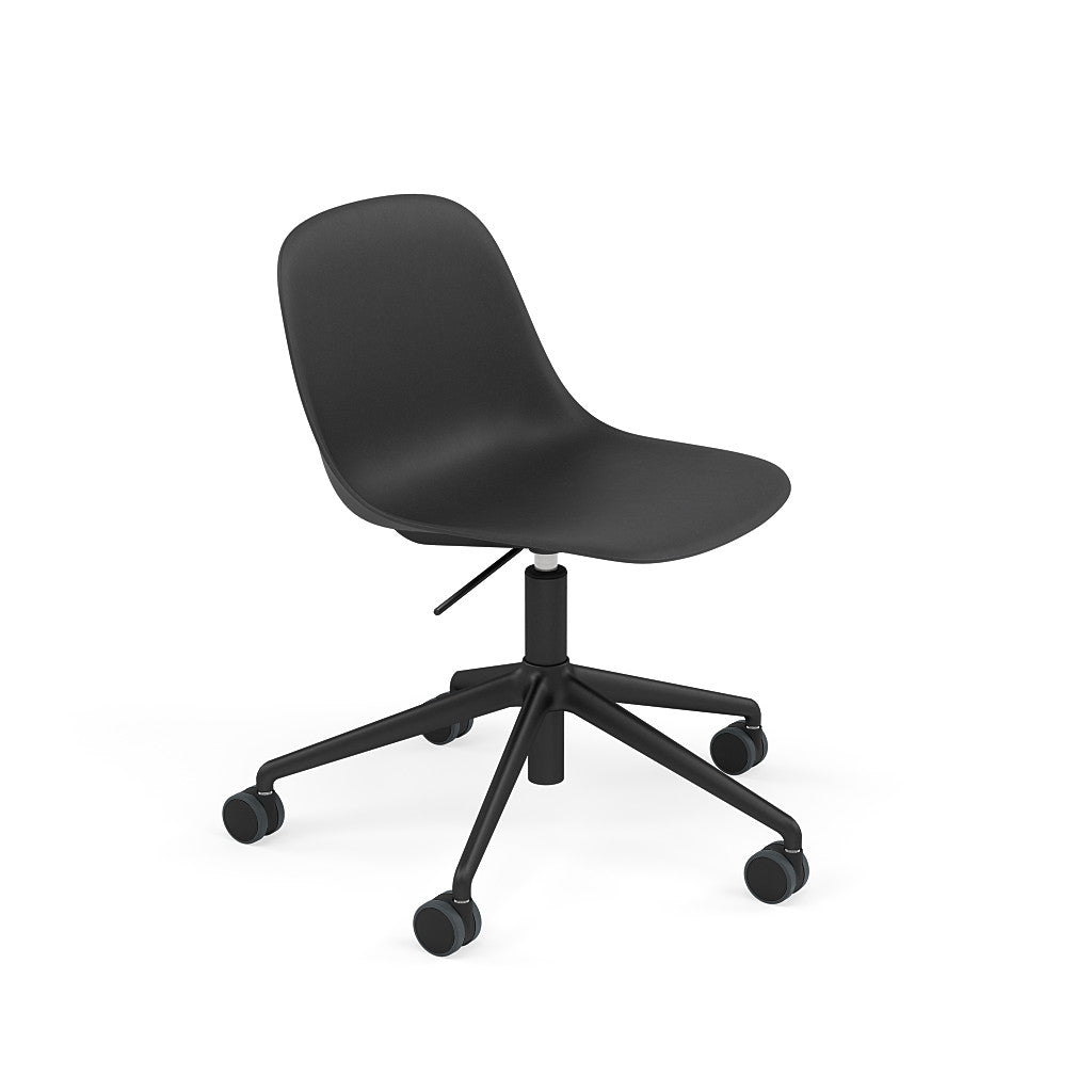 Fiber Side Chair Swivel Base w. Gas Lift & Castors – Shell by Muuto