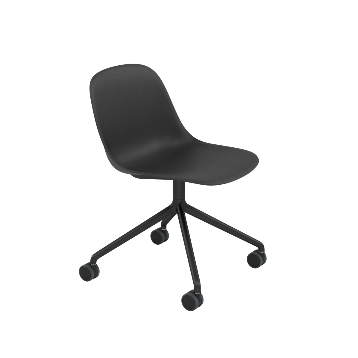 Fiber Side Chair Swivel Base w. Castors – Shell by Muuto