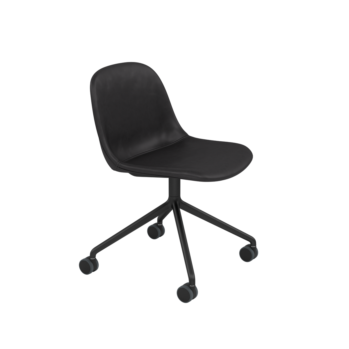 Fiber Side Chair Swivel Base w. Casters – Upholstered Shell by Muuto
