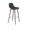 Fiber Bar Stool Wood Base by Muuto