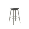 Fiber Bar Stool Wood Base by Muuto