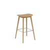 Fiber Bar Stool Wood Base by Muuto
