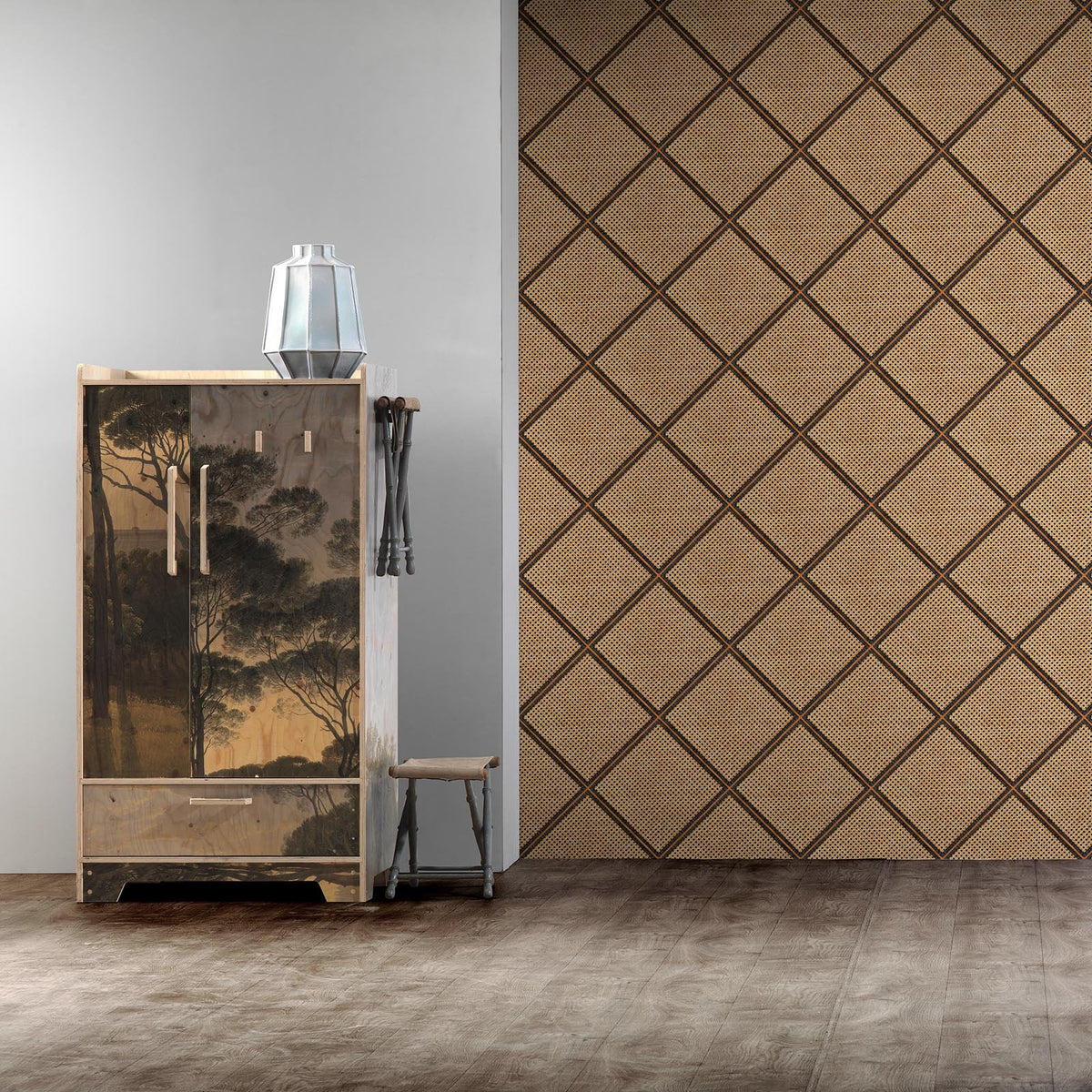 MRV-26 Framed Cane Webbing wallpaper by Mr & Mrs Vintage for NLXL