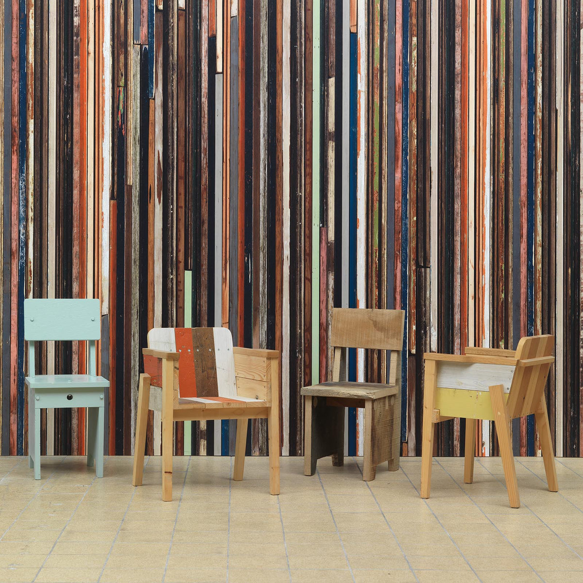 PHE-15 Colored sides Scrapwood wallpaper by Piet Hein Eek for NLXL