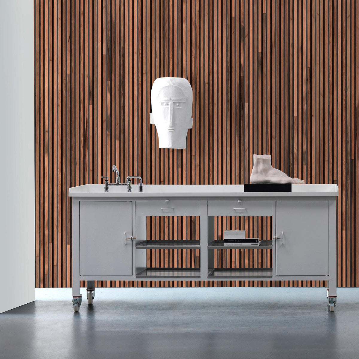 TIM-01 Teak on black Timber Strips wallpaper by Piet Hein Eek for NLXL