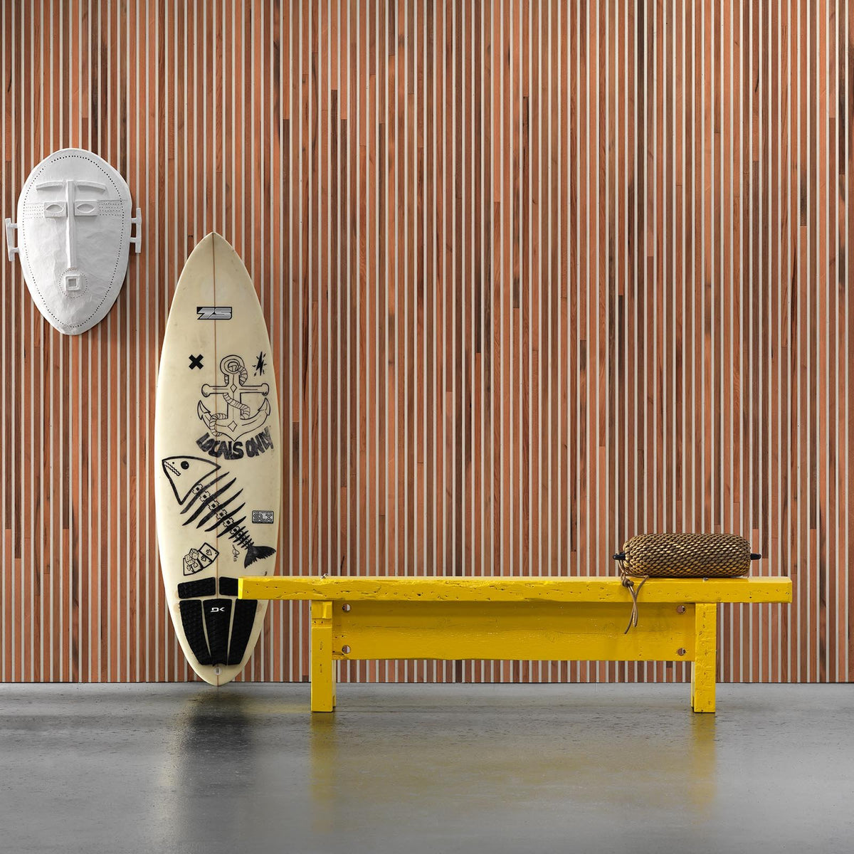 TIM-02 Teak on white Timber Strips wallpaper by Piet Hein Eek for NLXL