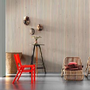 TIM-03 White on teak Timber Strips wallpaper by Piet Hein Eek for NLXL