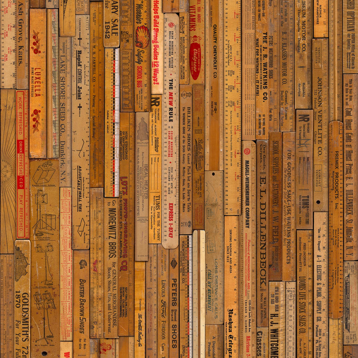 MRV Printed Rulers wallpaper by Mr & Mrs Vintage for NLXL