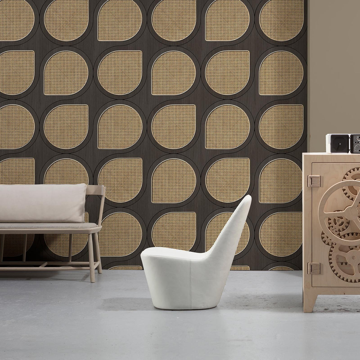 VOS Drops Cane Webbing Wallpaper by Roderick Vos for NLXL