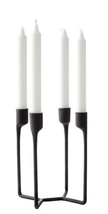 Heima 4-armed candlestick by Normann Copenhagen, modern accessories with four candle holders on a sleek metal stand.