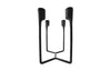 Heima 4-armed candlestick by Normann Copenhagen, modern accessory with four arms, made of matte black material for stylish decor.