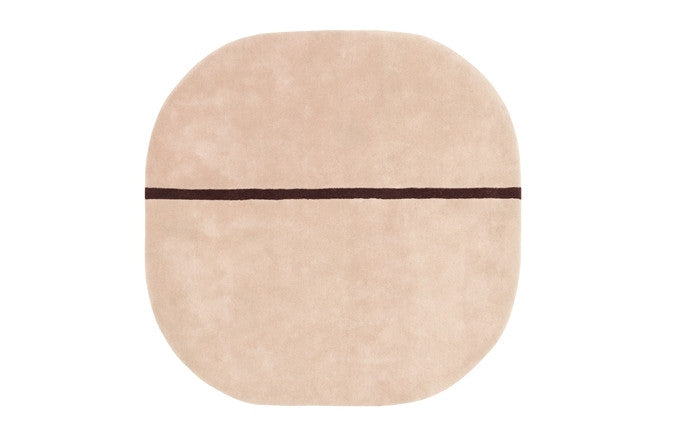 Gray Oona Carpet by Normann Copenhagen, 140 x 140cm, showcasing soft fabric and modern design in a stylish home interior.