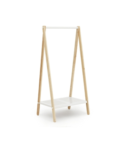 Small white Toj clothes rack by Normann Copenhagen, a stylish accessories piece for organizing clothes and accessories.