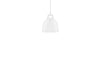 Small Sand Bell Lamp by Normann Copenhagen, stylish modern lighting fixture with a smooth, rounded design in sand color.