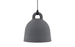 Small sand-colored Bell Lamp by Normann Copenhagen, modern lighting fixture with a smooth, rounded design.