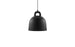 Small sand-colored Bell Lamp by Normann Copenhagen, modern lighting fixture with smooth, rounded design.