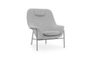 Fauteuil Lounge Haut Drapé avec Têtière Acier par Normann Copenhagen
