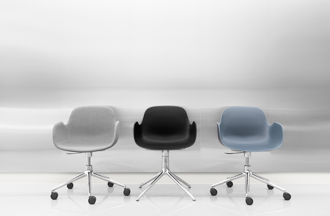 Form Armchair Swivel with Castors and Gaslift by Normann Copenhagen
