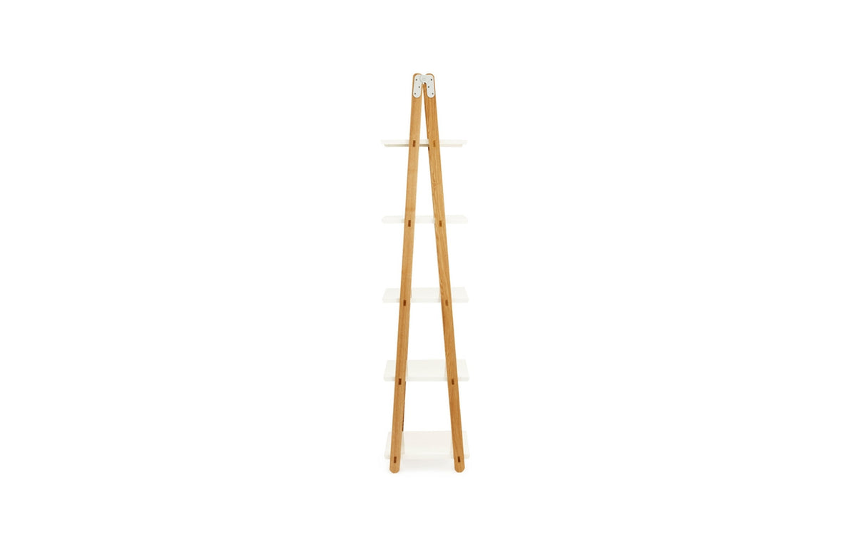 High storage bookcase from the One Step Up collection by Normann Copenhagen, featuring multiple shelves and a sleek design.