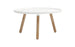 Small white Tablo coffee table by Normann Copenhagen with a sleek, modern design and smooth surface.
