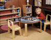 Kids' Woody Chalkboard Table by Offi featuring a wooden tabletop with a chalkboard surface for drawing and writing.