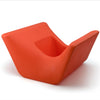 Red Offi Otto Ottoman bench with built-in planter, versatile seating and decorative piece, modern design, natural wood accents.