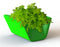 Red Otto Ottoman by Offi serving as a stylish seating bench and planter in a modern interior setting.