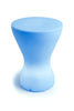 Sky blue Bongo Stool by Offi, modern seating with a rounded shape, featuring smooth curves and a sturdy base.