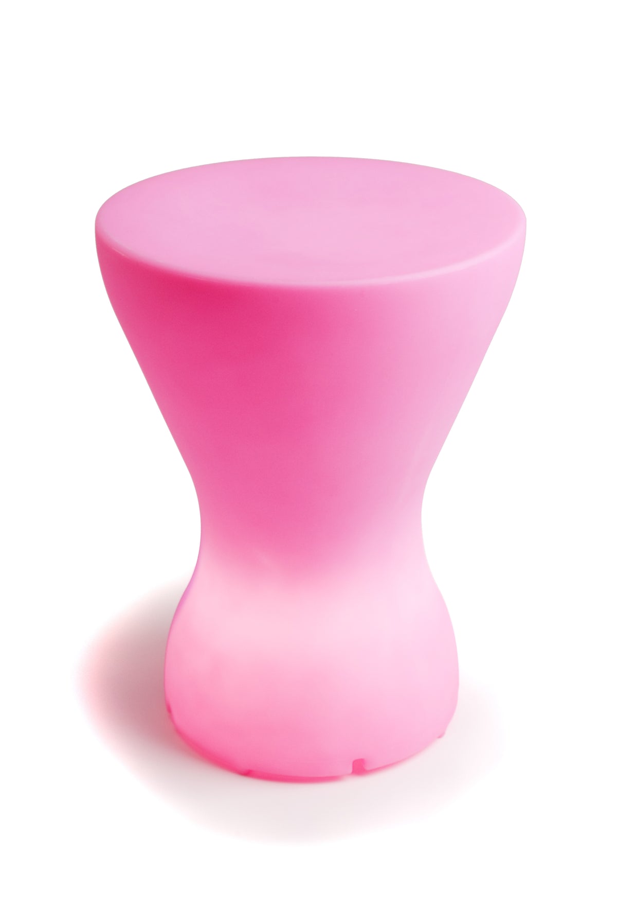 Sky blue Bongo Stool by Offi, modern seating with a rounded wooden base and cushioned top, ideal for contemporary interiors.