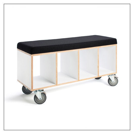 Bench Box with Gray Upholstery by Offi