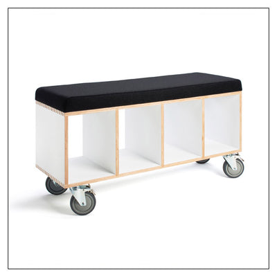Bench Box with Gray Upholstery by Offi