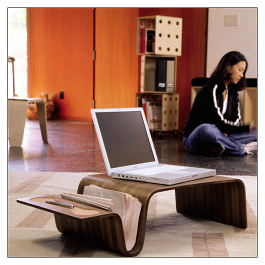Birch Overlap Tray table by Offi featuring a sleek wooden surface and modern design, perfect for versatile home or office use.