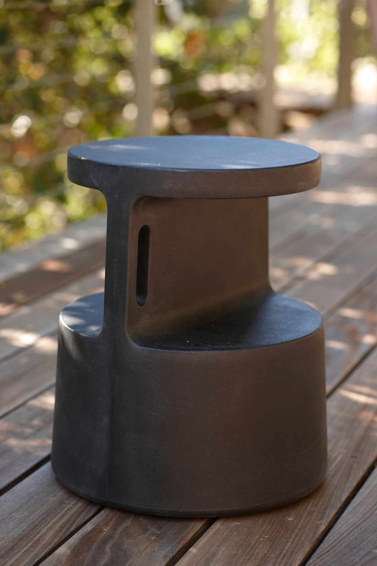 Blue Tote Stool and Table by Offi, versatile wooden furniture piece with a compact design, suitable for seating or surface use.