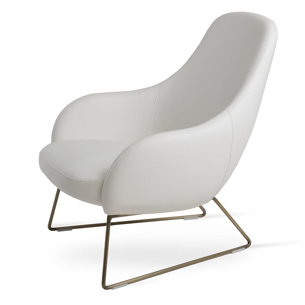 Gazel Lounge Chair with chrome wire base and leatherette upholstery by Soho Concept, modern seating with sleek design.