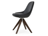 Gazel Pyramid Swivel Dining Chair by Soho Concept with leatherette upholstery and beech walnut finish, showcasing modern seating design.