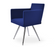 Black leatherette Harput Star Chair by Soho Concept with powder steel frame, modern seating with a star-shaped back design.
