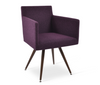 Black leatherette Soho Concept Harput Star Chair with powder steel frame, modern seating with sleek design.