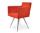 Black leatherette Harput Star Chair by Soho Concept, modern seating with a sleek steel frame and star-shaped design.