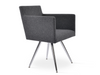 Harput Star Chair by Soho Concept, black leatherette seating with powder steel frame, modern and stylish design.