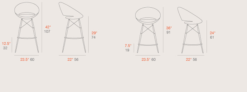 Tabouret de bar/comptoir en bois Crescent MW par Soho Concept