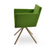Harput Stick Arm Swivel Chair by Soho Concept with leatherette upholstery, natural veneer finish, and steel frame.