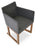 Harput Wood Sled seating by Soho Concept featuring leatherette upholstery and solid beech walnut-finished frame.