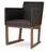 Harput Wood Sled seating by Soho Concept, solid beech walnut finish with leatherette upholstery, designed for stylish comfort.