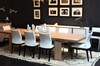 Pasha Wood Dining Chair by Soho Concept with solid beech walnut frame and low-back leatherette seating for modern dining rooms.