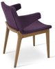 Nevada Arm Wood Chair by Soho Concept, seating with leatherette upholstery and solid beech walnut wood frame.