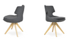 Patara Pyramid Swivel Chair by Soho Concept with leatherette upholstery in walnut finish, showcasing modern seating design.