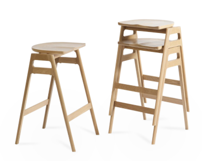 Nelson bar and counter stool by Soho Concept featuring natural ash wood and modern seating design.
