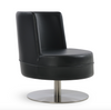 Soho Concept Hilton Lounge Swivel Round Armchair with chrome base, upholstered seating for modern living spaces.