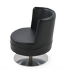 Soho Concept Hilton Lounge Swivel Round Armchair with chrome base, featuring plush upholstery and modern seating design.